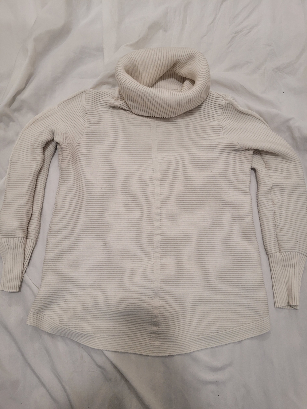Cyrus Ribbed Cowl Neck Sweater - Cream